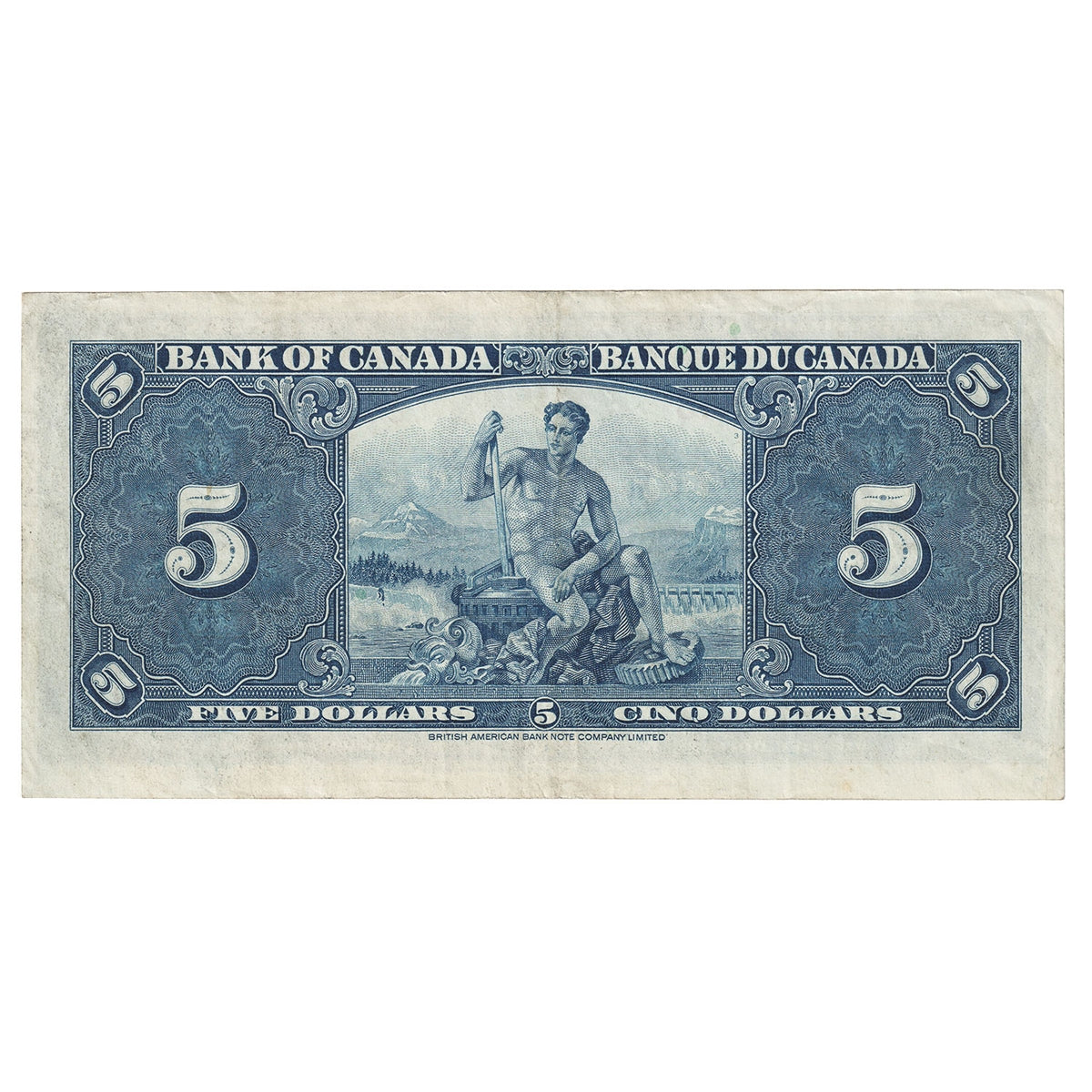BC-23b 1937 Canada $5 Gordon-Towers, X/C, Very Fine (VF20)