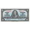 BC-23c 1937 Canada $5 Coyne-Towers, H/S, EF-AU