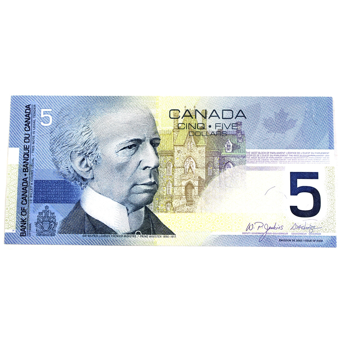 BC-62bA 2004 Canada $5 Jenkins-Dodge, HNR(8.92-9.20), Almost Uncirculated (AU50)