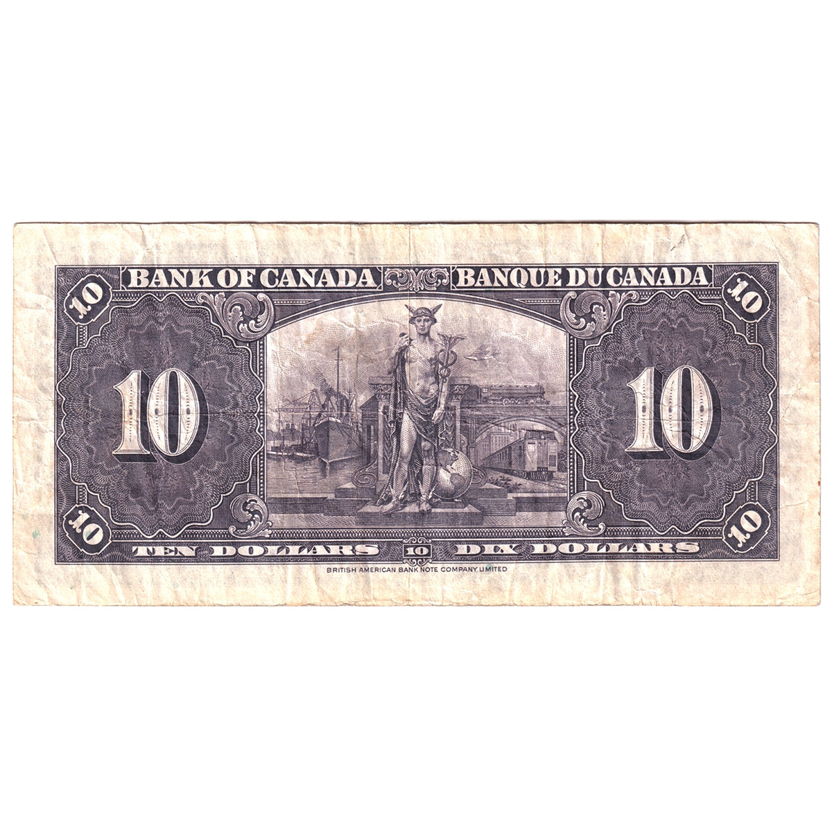 BC-24b 1937 Canada $10 Gordon-Towers, L/D, F-VF (F15)