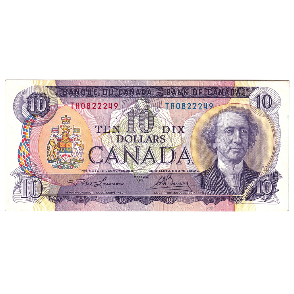 BC-49c 1971 Canada $10 Lawson-Bouey, TR, AU-UNC (AU55)