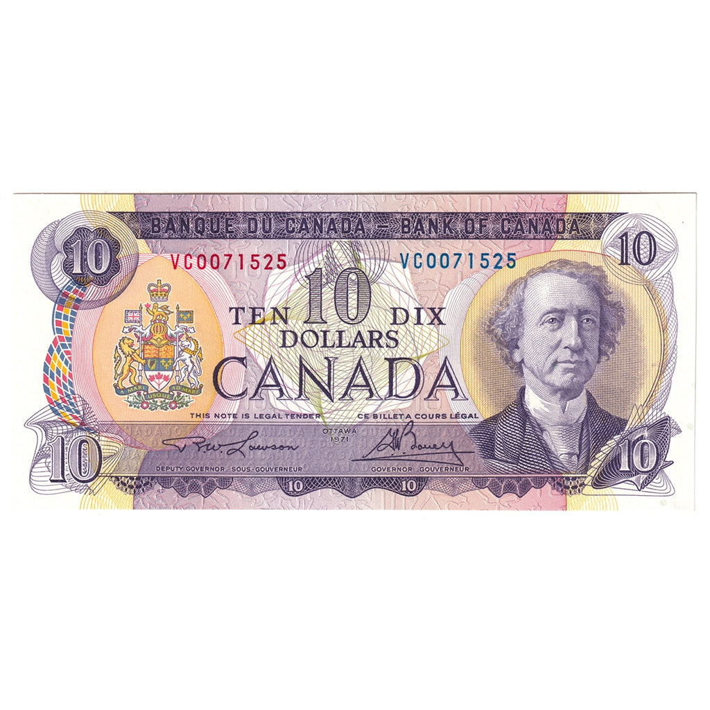 BC-49c 1971 Canada $10 Lawson-Bouey, VC, Uncirculated (MS60)