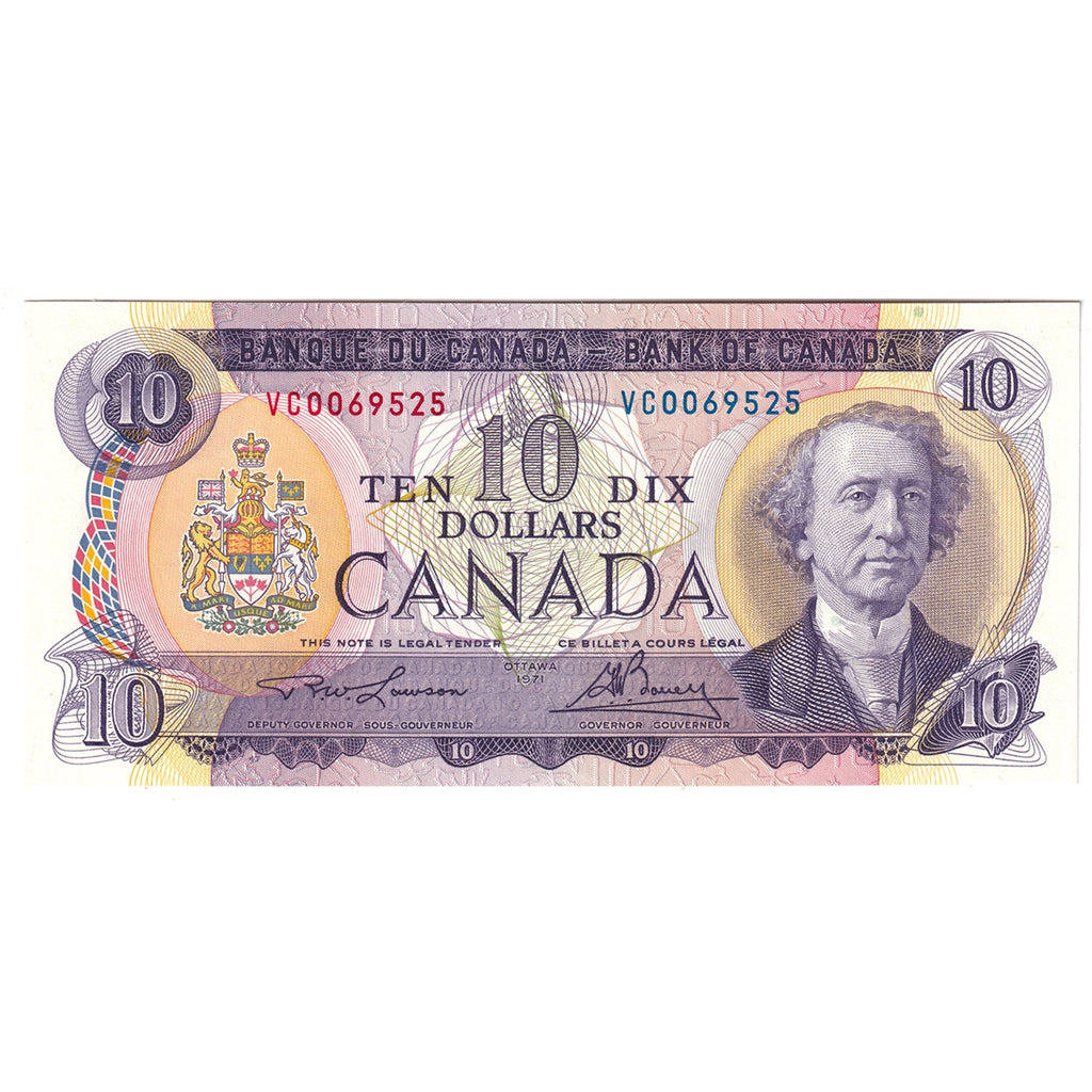 BC-49c 1971 Canada $10 Lawson-Bouey, VC, AU-UNC (AU55)