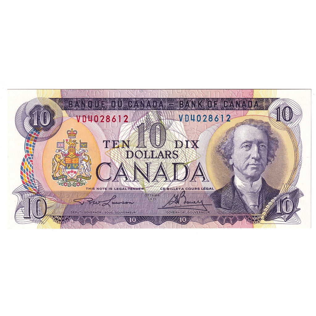 BC-49c 1971 Canada $10 Lawson-Bouey, VD, Uncirculated (MS60)