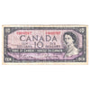 BC-40b 1954 Canada $10 Beattie-Rasminsky, C/V, F-VF (F15)