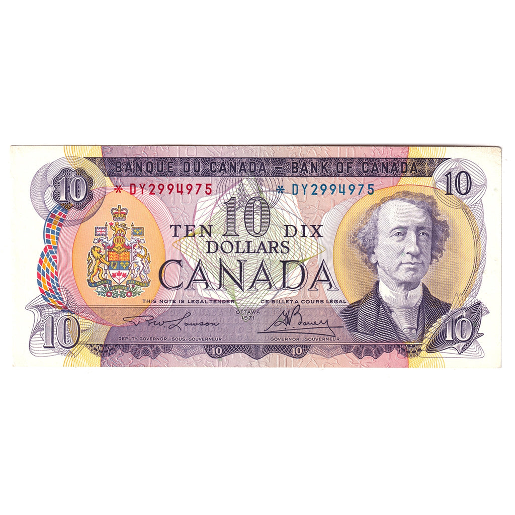 BC-49cA 1971 Canada $10 Lawson-Bouey, *DY Below 3.4M, EF-AU (EF45)