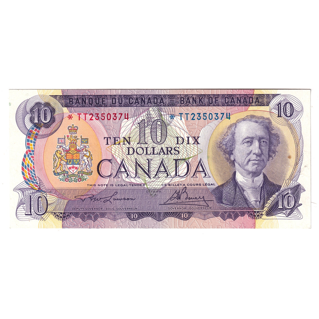BC-49cA 1971 Canada $10 Lawson-Bouey, *TT, Extra Fine (EF40)