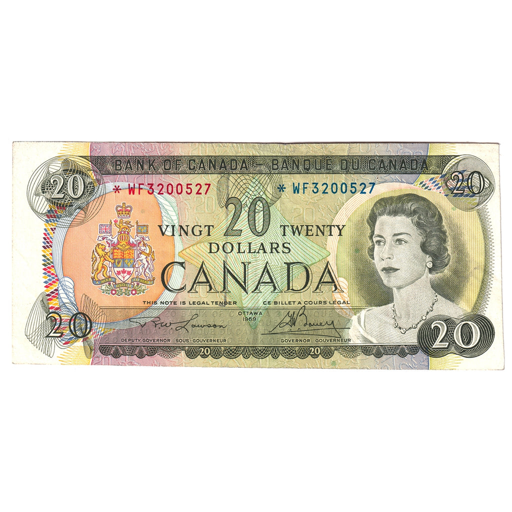 BC-50bA 1969 Canada $20 Lawson-Bouey, *WF, VF-EF