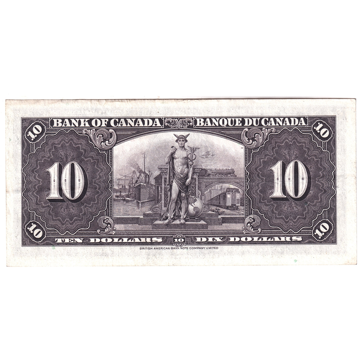 BC-24b 1937 Canada $10 Gordon-Towers, Y/D, EF-AU (EF45)
