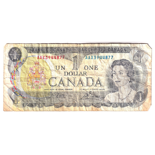 BC-46bA 1973 Canada $1 Crow-Bouey, AAX, Circ