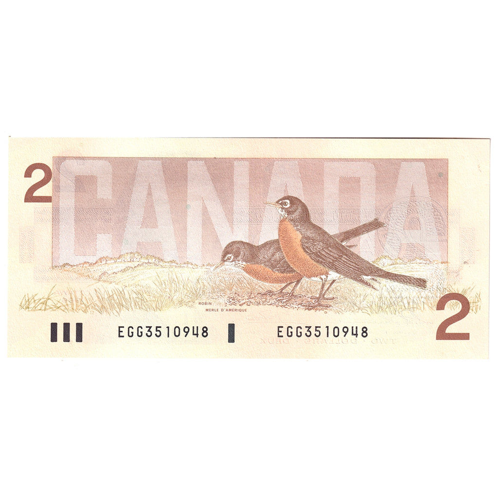 BC-55b-i 1986 Canada $2 Thiessen-Crow, EGG, Choice Uncirculated (CUNC63)