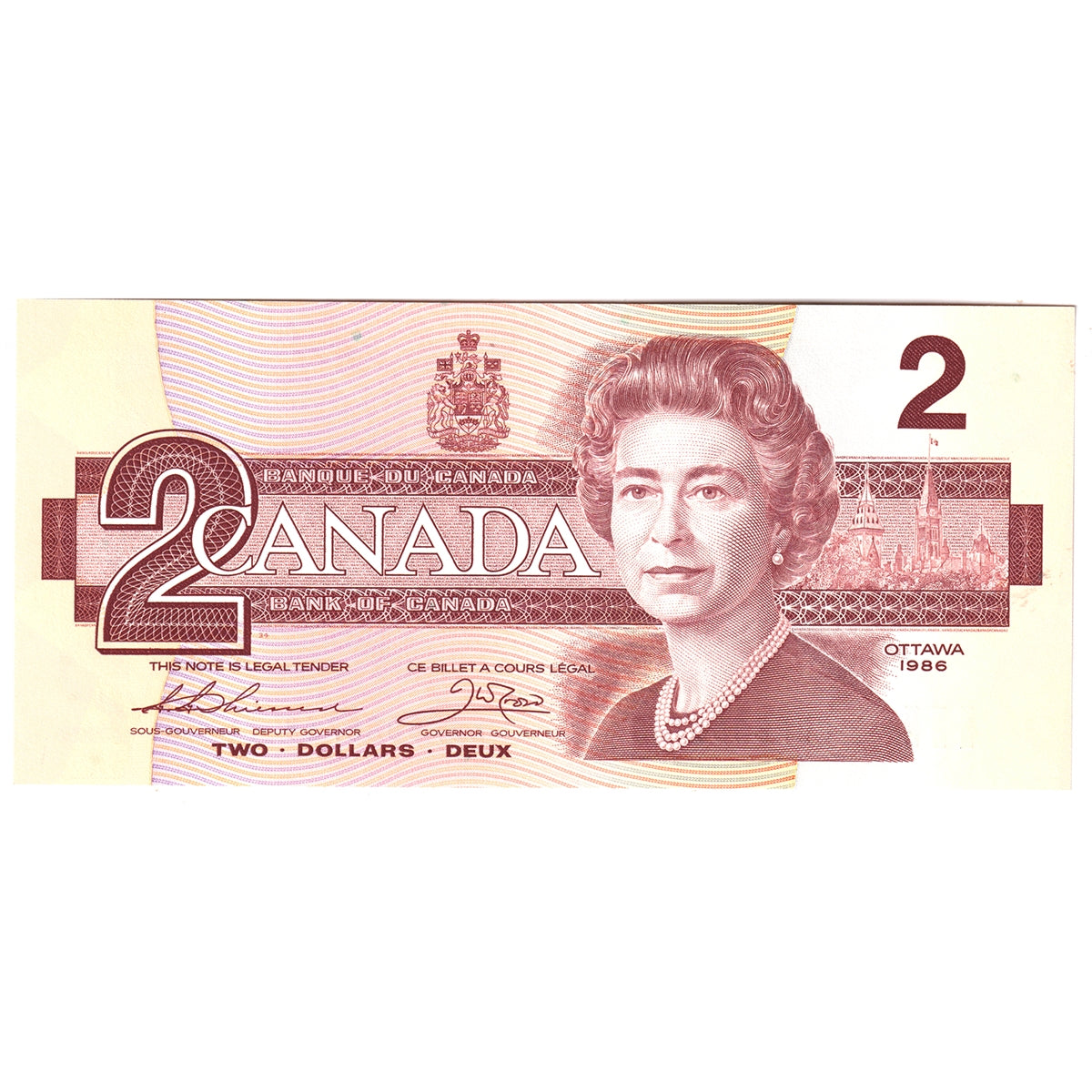 BC-55b-i 1986 Canada $2 Thiessen-Crow, EBF, Uncirculated (MS60)