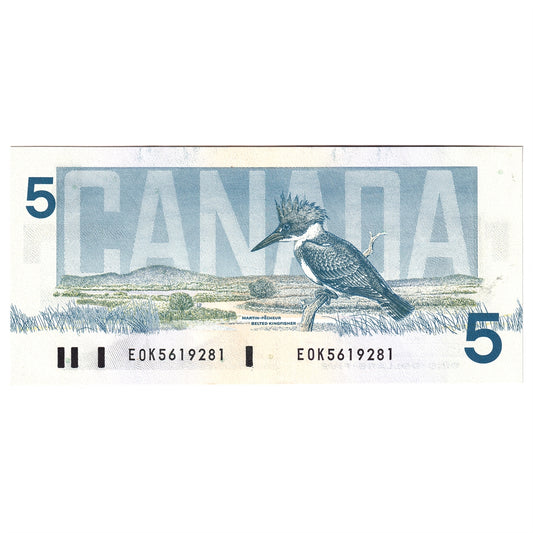 BC-56a-i 1986 Canada $5 Crow-Bouey, EOK, UNC