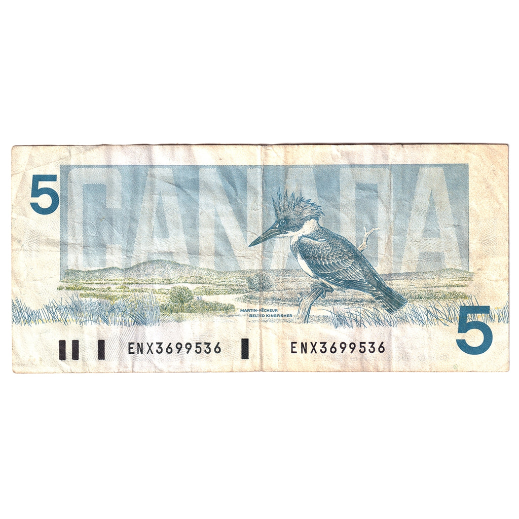 BC-56bA 1986 Canada $5 Thiessen-Crow, ENX, F-VF (F15)