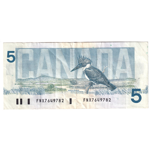 BC-56bA 1986 Canada $5 Thiessen-Crow, FNX Above 7.08M, VF