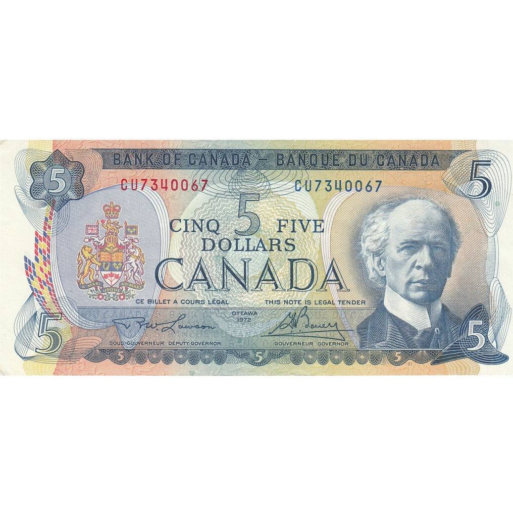 BC-48b 1972 Canada $5 Lawson-Bouey, CU, VF-EF (VF30)