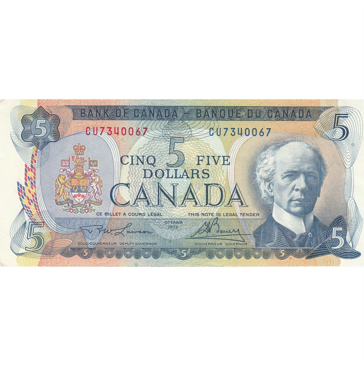 BC-48b 1972 Canada $5 Lawson-Bouey, CU, VF-EF (VF30)