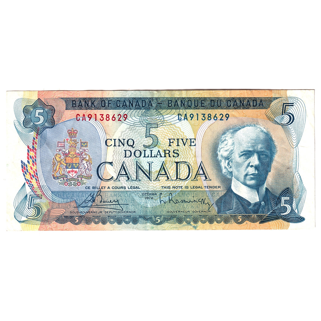 BC-48a 1972 Canada $5 Bouey-Rasminsky, CA, Circ