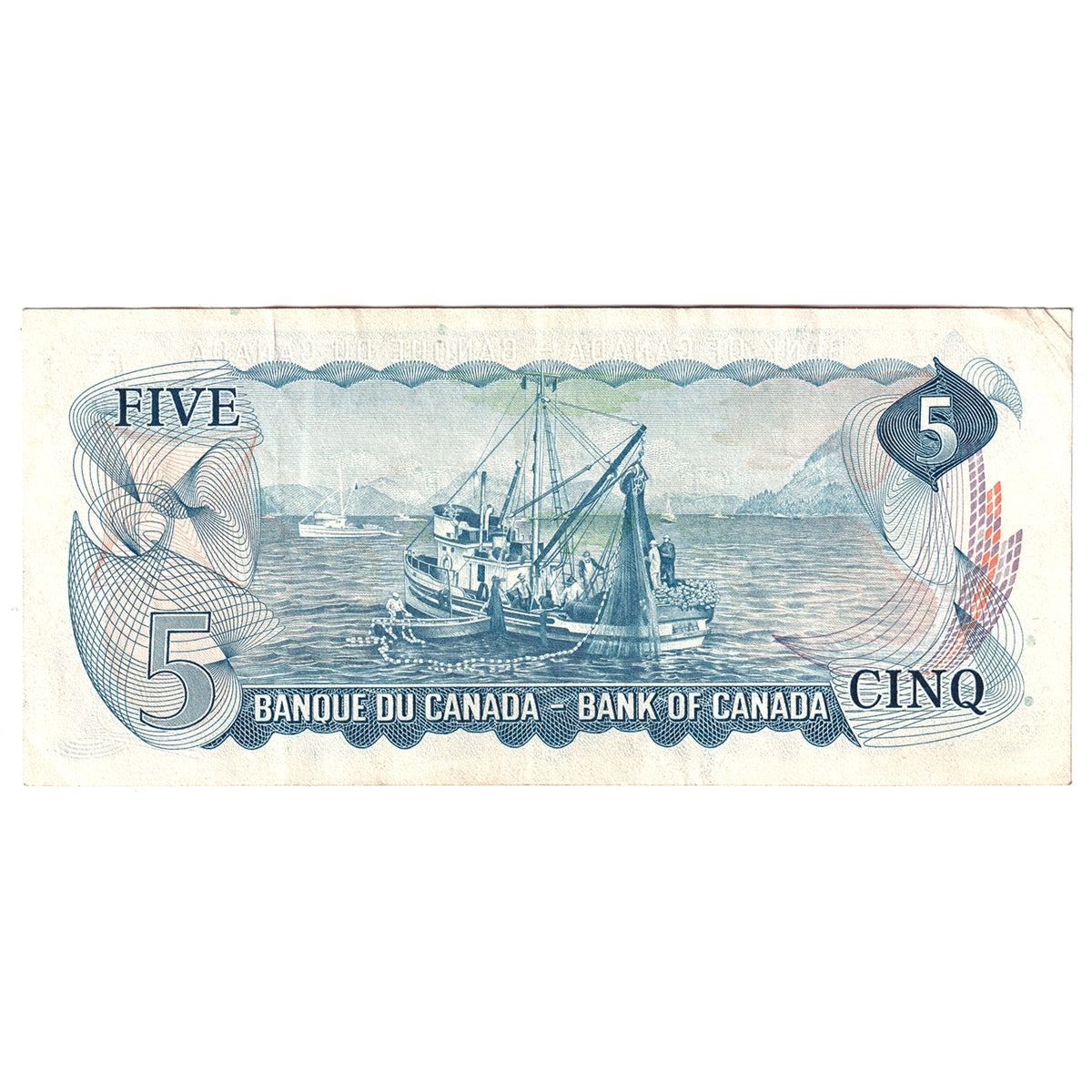 BC-48a 1972 Canada $5 Bouey-Rasminsky, CB, VF-EF (VF30)