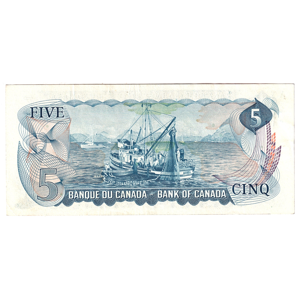 BC-48a 1972 Canada $5 Bouey-Rasminsky, CJ, Almost Uncirculated (AU50)
