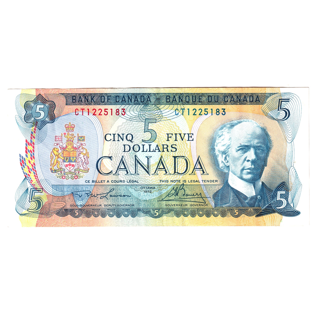 BC-48b 1972 Canada $5 Lawson-Bouey, CT, VF-EF (VF30)