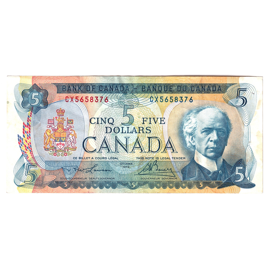 BC-48b 1972 Canada $5 Lawson-Bouey, CX, Circ