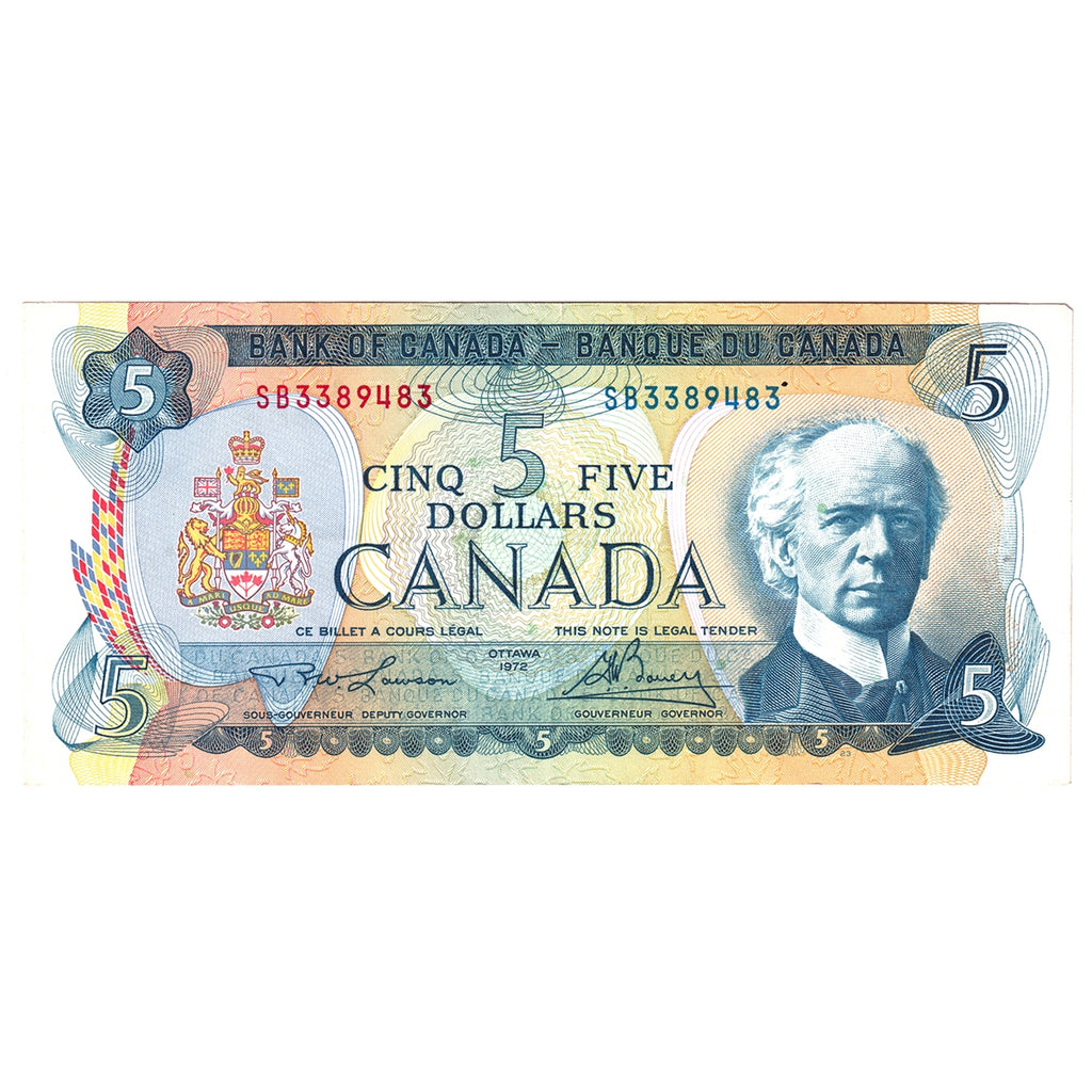 BC-48b 1972 Canada $5 Lawson-Bouey, SB, Extra Fine (EF40)