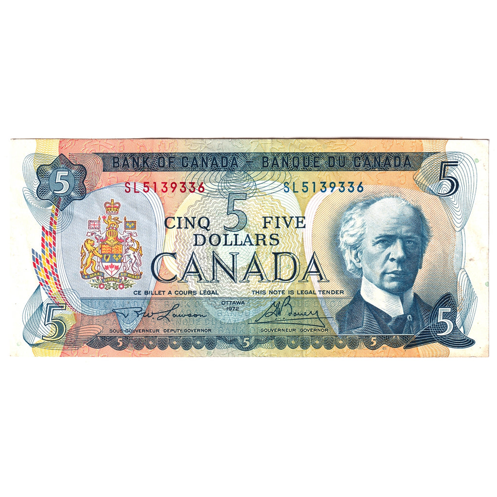BC-48b 1972 Canada $5 Lawson-Bouey, SL, VF-EF (VF30)