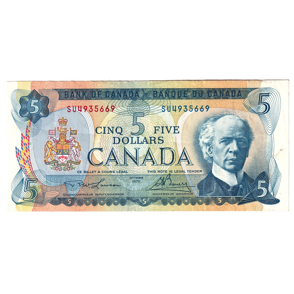 BC-48b 1972 Canada $5 Lawson-Bouey, SU, Circ