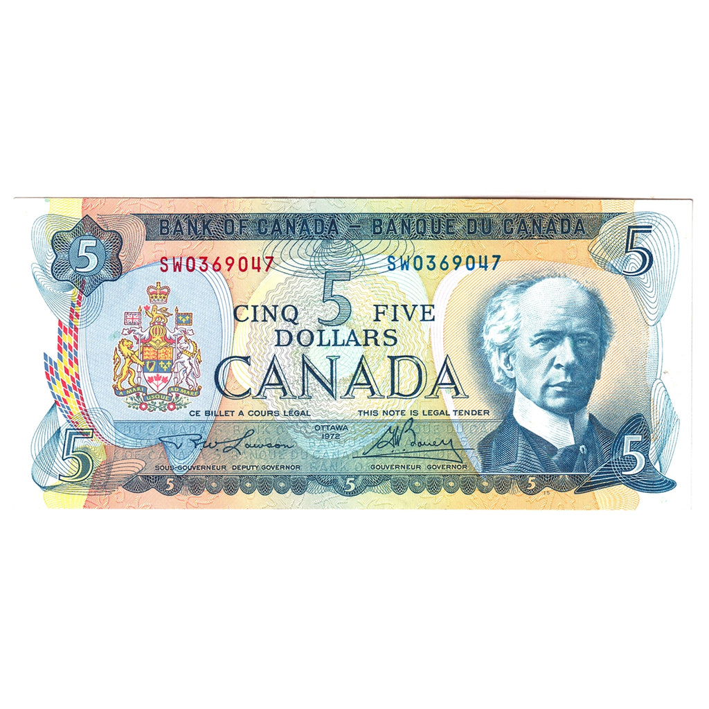 BC-48b 1972 Canada $5 Lawson-Bouey, SW, AU-UNC