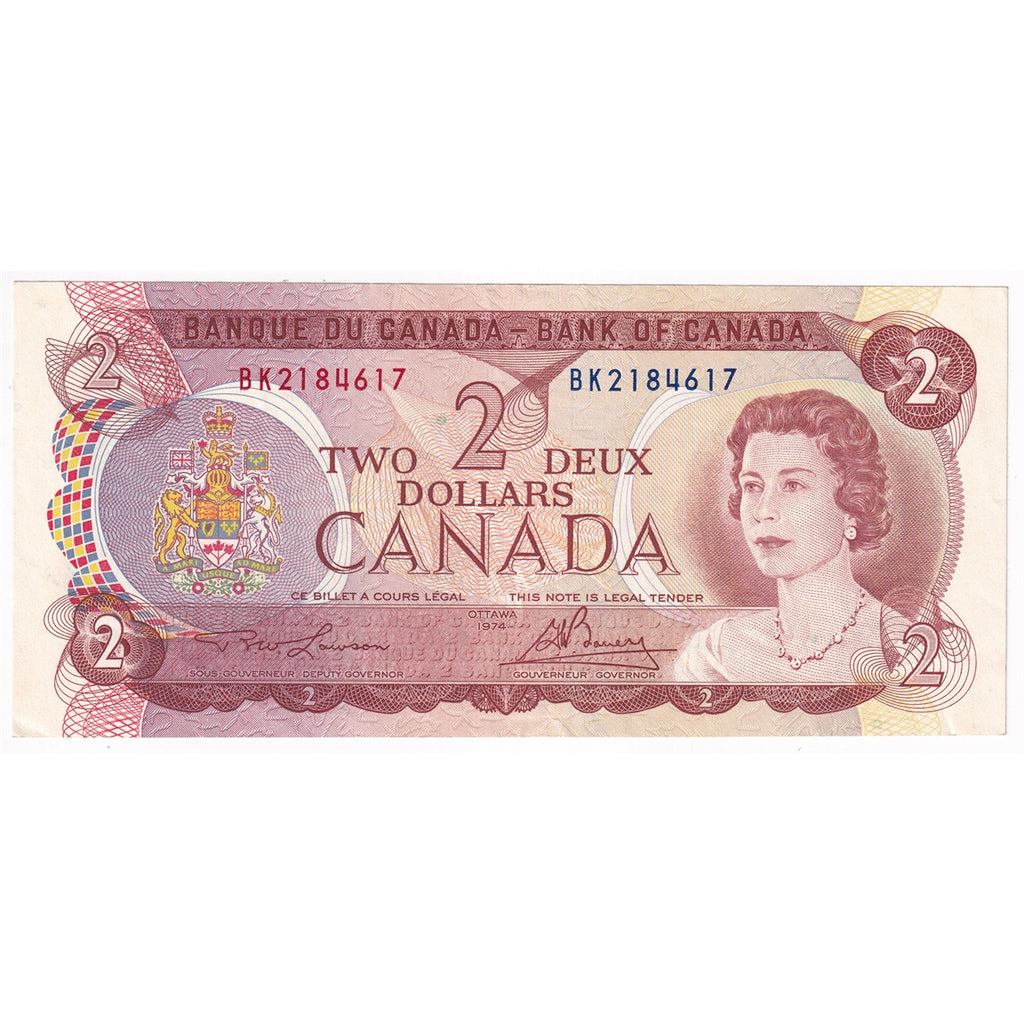 BC-47a 1974 Canada $2 Lawson-Bouey, BK, EF-AU (EF45)