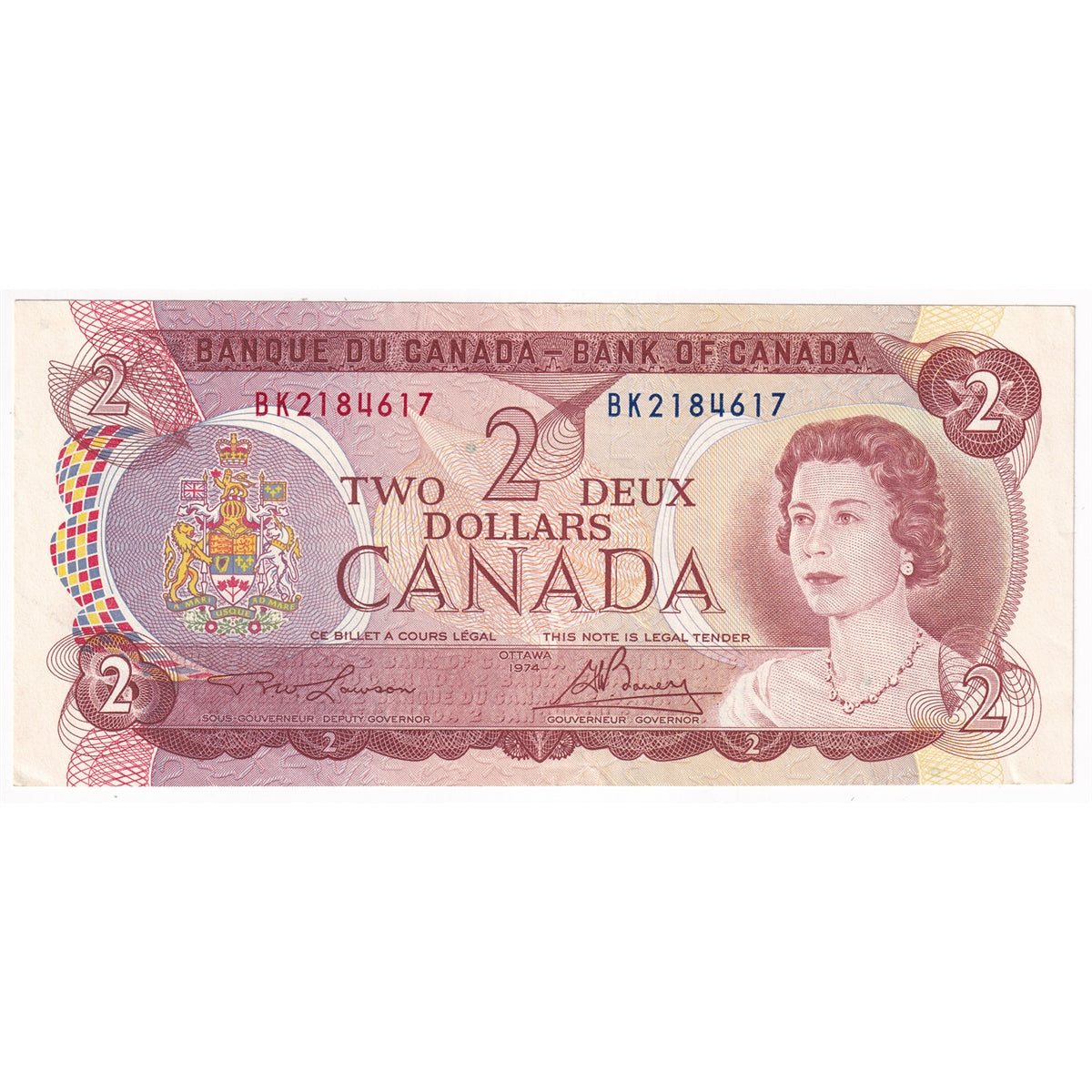 BC-47a 1974 Canada $2 Lawson-Bouey, BK, EF-AU (EF45)