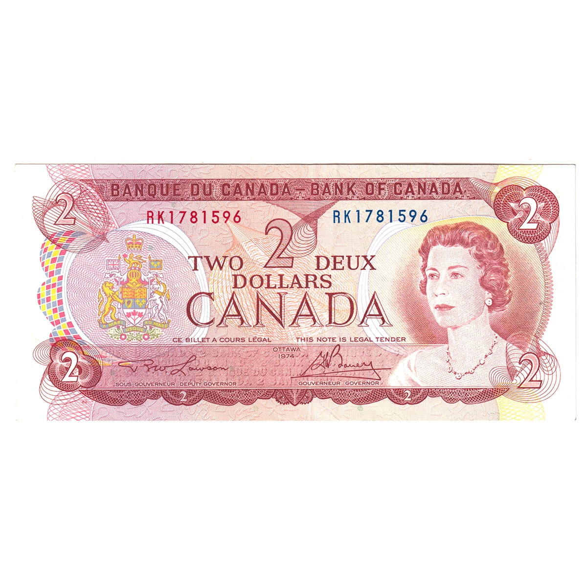 BC-47a 1974 Canada $2 Lawson-Bouey, RK, EF-AU (EF45)