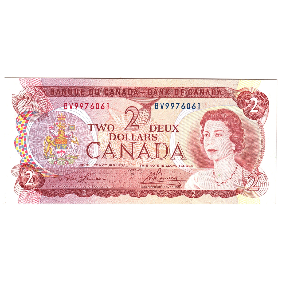 BC-47a 1974 Canada $2 Lawson-Bouey, BV, EF-AU (EF45)