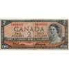 BC-30b 1954 Canada $2 Beattie-Coyne, Devil's Face, E/B, F-VF (F15)