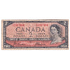 BC-30b 1954 Canada $2 Beattie-Coyne, Devil's Face, F/B, Circ