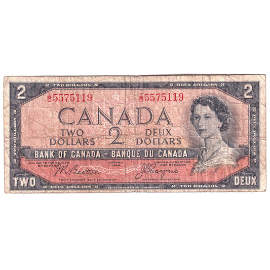 BC-30b 1954 Canada $2 Beattie-Coyne, Devil's Face, I/B, Circ
