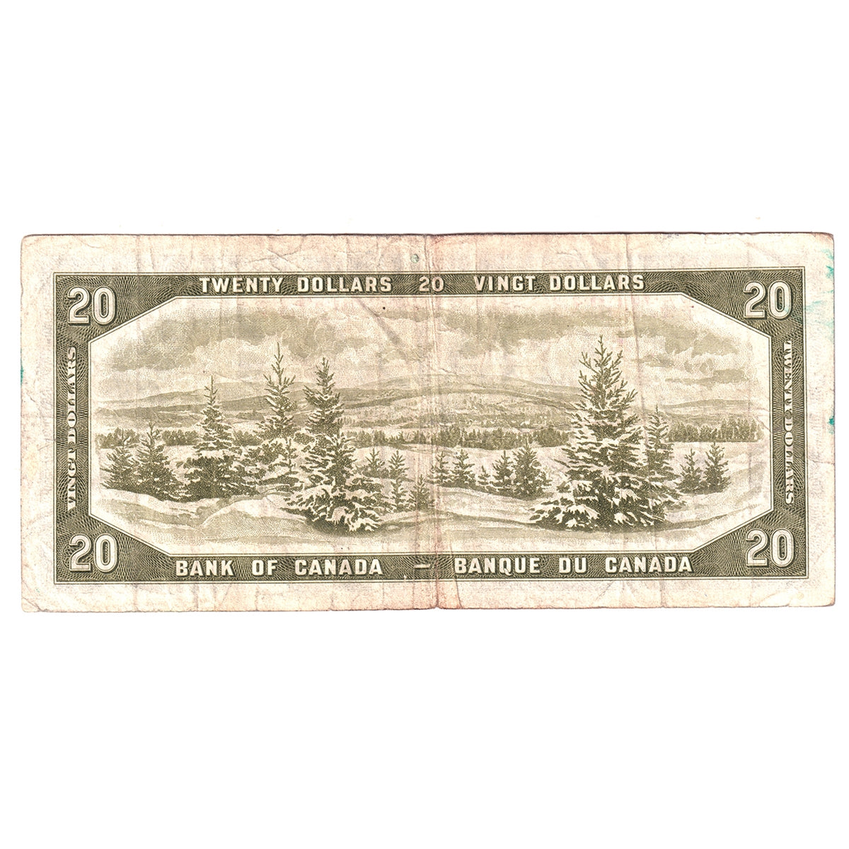 BC-33b 1954 Canada $20 Beattie-Coyne, Devil's Face, D/E, Circ