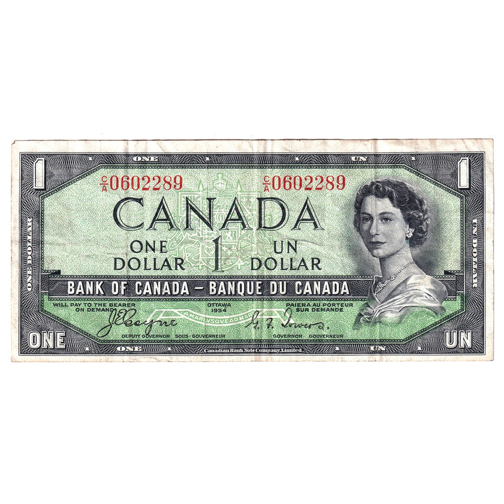 BC-29a 1954 Canada $1 Coyne-Towers, Devil's Face, C/A, VF