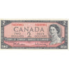 BC-38b 1954 Canada $2 Beattie-Rasminsky, I/U, Extra Fine (EF40)