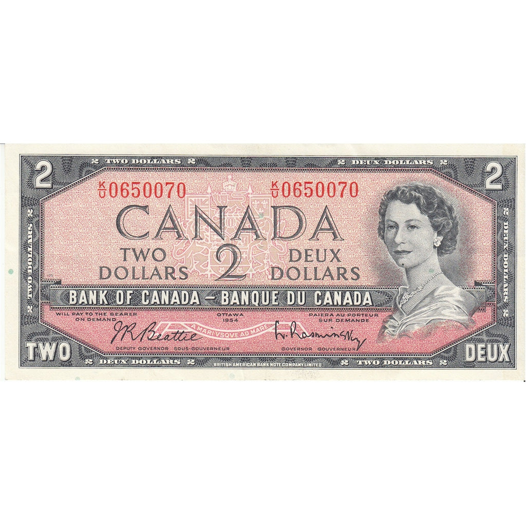 BC-38b 1954 Canada $2 Beattie-Rasminsky, K/U, EF