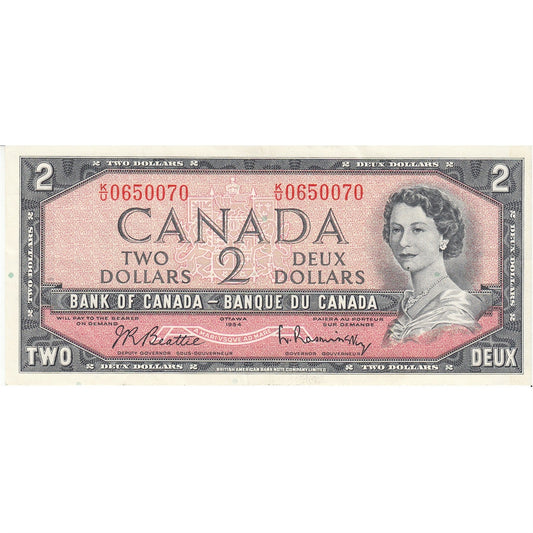 BC-38b 1954 Canada $2 Beattie-Rasminsky, K/U, EF