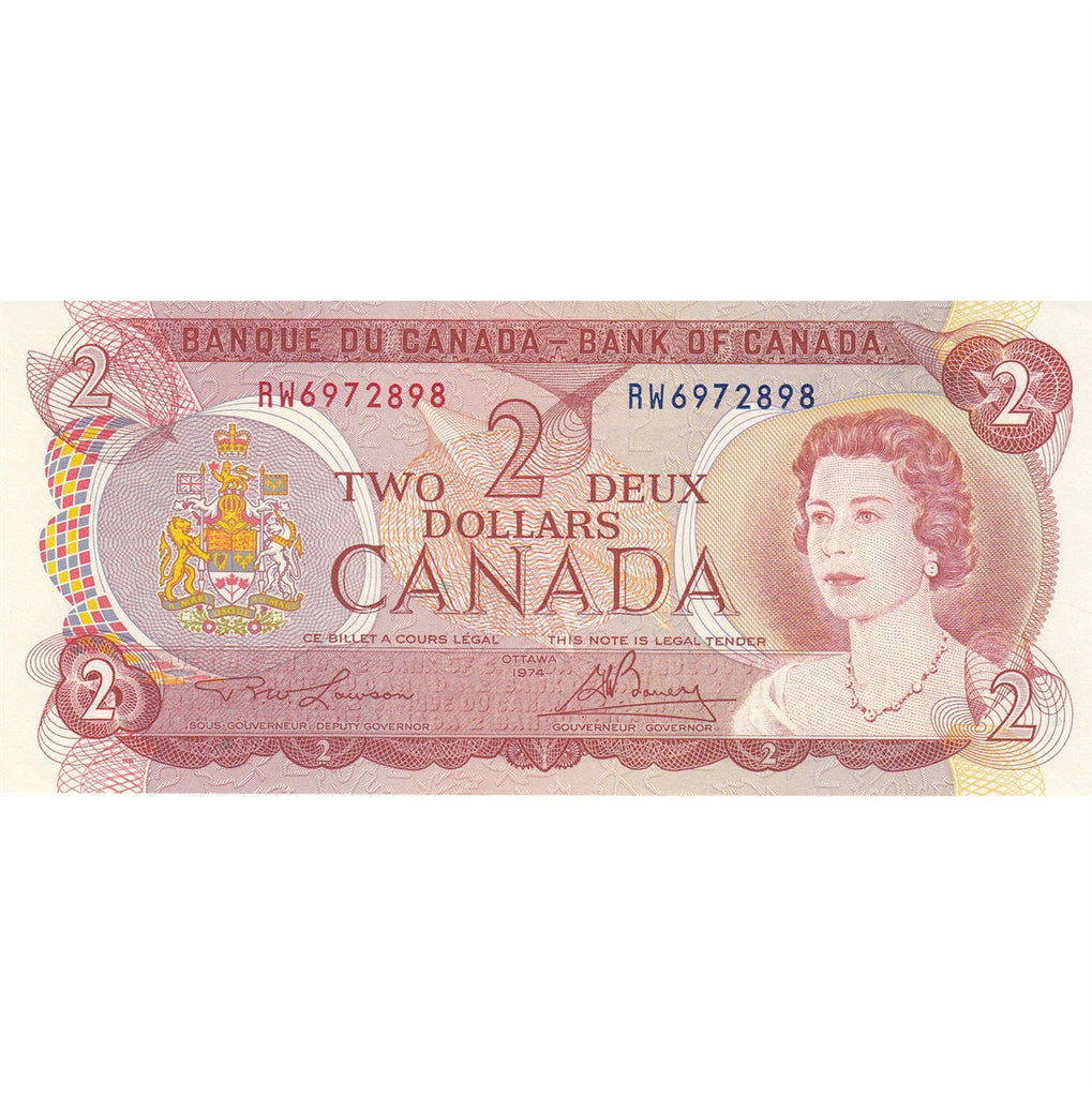 BC-47a 1974 Canada $2 Lawson-Bouey, RW, Uncirculated (MS60)