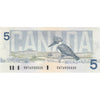 BC-56a 1986 Canada $5 Crow-Bouey, ENT, Circ