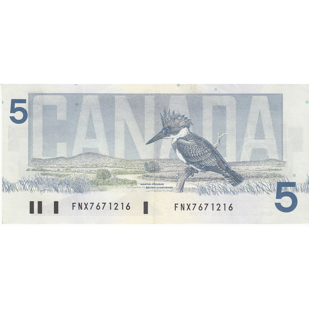 BC-56bA 1986 Canada $5 Thiessen-Crow, Small FNX, VF-EF (VF30)