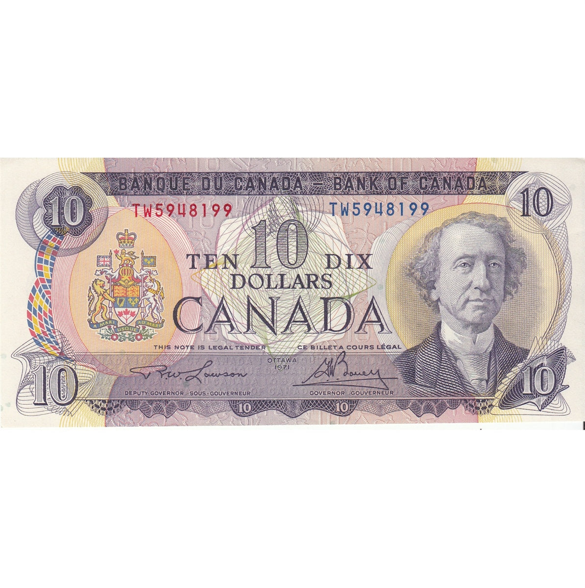 BC-49c 1971 Canada $10 Lawson-Bouey, TW, EF-AU (EF45)