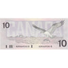 BC-57a 1989 Canada $10 Thiessen-Crow, ADK, Almost Uncirculated (AU50)