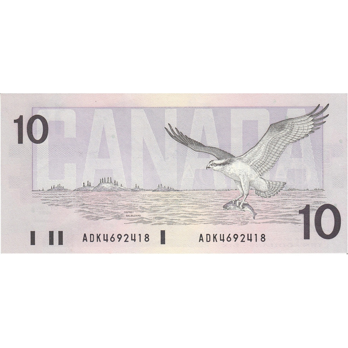 BC-57a 1989 Canada $10 Thiessen-Crow, ADK, Almost Uncirculated (AU50)