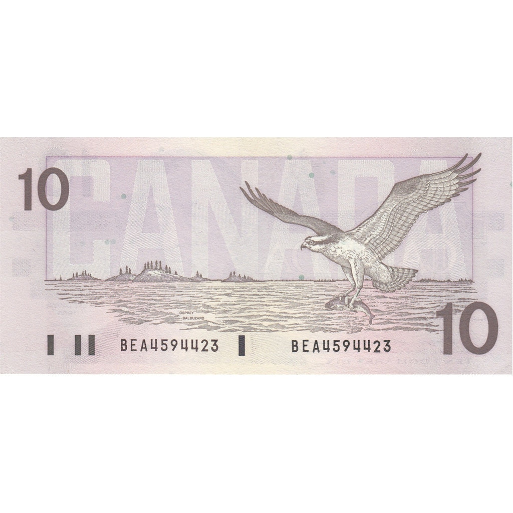 BC-57b 1989 Canada $10 Bonin-Thiessen, BEA, AU-UNC (AU55)