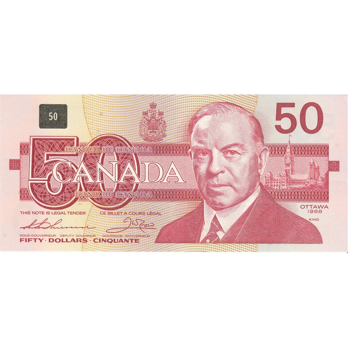 BC-59a 1988 Canada $50 Thiessen-Crow, EHT, AU-UNC (AU55)